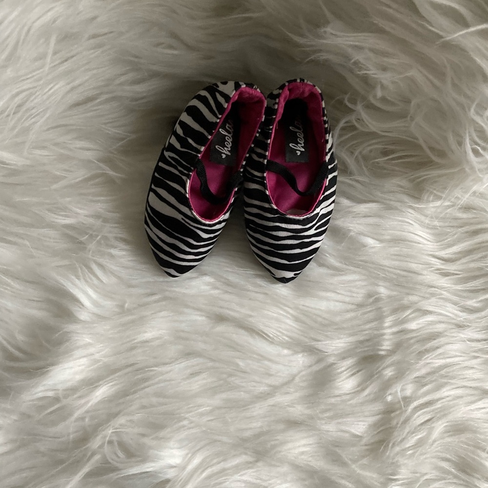 Zebra print high heels baby shoes